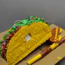 Sratte Taco Piata Set Mexican Birthday Party Decorations Cinco De Mayo Fiesta Theme Taco Pinata with Plastic Stick and Blindfold for Mexican Themed Party Supplies Favors, 15 x 8 x 3 Inches