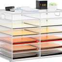 Marbrasse 7 Tier Desktop Literature Organizer, Mesh Paper Organizer Desk Organizers, File Sorter Mail Center Paper Storage Cabinet Classroom Keepers Mailbox for Office Home School, White