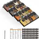 SpaceAid Spice Drawer Organizer with 20 Spice Jars, 386 Spice Labels, 4 Tier Seasoning Rack Tray Insert for Kitchen Drawers, 9-1/2" Wide x 17-1/2" Deep