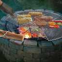onlyfire Foldable Fire Pit Cooking Grates for Grilling, BBQ Solid Stainless Steel Rods for Outdoor Camping, 30-inch