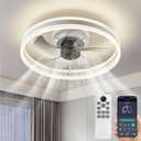 Low Profile Ceiling Fans with Lights and Remote, 19.7in Ceiling Fans with Light & 6 Wind Speeds/3000K-6500K Color Temperature, Flush Mount Ceiling Fan for Bedroom, Living Room, Dining Room (Modern)