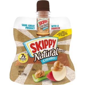 SKIPPY Squeeze Natural Creamy Peanut Butter, 6 Ounce (Pack of 6), EXP AUG/13/2026 SKIPPY Squeeze Natural Creamy Peanut Butter, 6 Ounce (Pack of 6), EXP AUG/13/2026