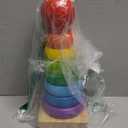 Melissa & Doug Rainbow Stacker Wooden Ring Educational Toy - Wooden Stacking Rings, Stacker Toys for Toddlers Ages 2+