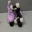 Womens Roller Skates Classic High-top Double-Row Leather Adult Roller Skates Outdoor Four Wheel Double Skates for Girls Unisex (35=US:5, Purple flash)