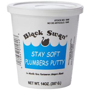 Black Swan Stay Soft Plumbers Putty, 14oz - Crack-Resistant, Ideal for Sink Drain, Faucets & Fixtures, Stretchable Plumber Putty