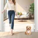 Short Dog Gate,14" Tall Retractable Baby Gate to Step Over, Puppy Mesh Pet Gates Doggy for Doorways Stairs, Extends up to 59" Wide for Kitchen Hallways Indoor,- NOT for Jumpers - Drilling Required