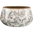 Ninehaoou 7.8 Inch Large Vintage Ceramic Planter Ice Crack Glaze Gray Lily Floral Flower Pot with Drainage Hole Rustic Decorative Plant Pots Gifts for Home Kitchen Office Indoor Outdoor Plants