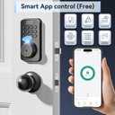 Ulecoce Fingerprint Keypad Deadbolt with Handle Set, Keyless Entry Door Lock, Door Locks for Front Door Lock Set, App Control, Auto Locking, Easy to Install, Oil Rubbed Bronze