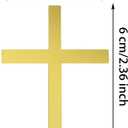 5 x ONLYKXY 15pcs Gold Small Cross Cake Side Decor Acrylic Cross Cupcake Topper Glitter Pick for Theme Party Craft DIY,Bless,Wedding, Bridal Shower,Christmas,Hallowmas,Birthday Baptism,1.77x2.36in
