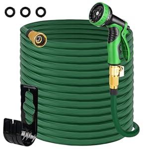 Expandable Garden Hose 100ft, New Patented Thickened Leakproof 40 Layers Nano Rubber 2.5X Retractable Water Hose with 10 Function Spray Nozzle, No Kink & Tangle, Flexible, Lightweight Garden Hose