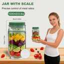 Side-Opening Mason Salad Jar, Portable 1000ml Salad Container with Leakproof Dressing Cup, Includes Spoon and Cleaning Brush, Perfect for Meal Prep, Gym, Office, Picnic and Travel(2 Pac)