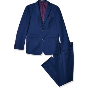 Isaac Mizrahi 2pc Slim Cut Wool Blend Suit Suit (12 Husky, Cobalt Blue)
