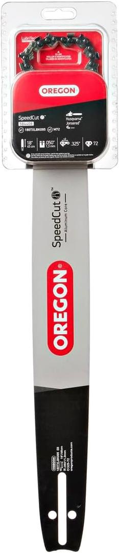 Oregon 18-Inch Replacement Chainsaw Bar and M72 SpeedCut Chain Combo, 72 Drive Links, Pitch: .325", .050" Gauge, Low Vibration (584408),Gray