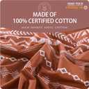 Quilta Boho Duvet Cover King Size - 100% Cotton Red King Duvet Cover Set Bohemian 3 Pieces Soft Comforter Set with Zipper Closure 8 Corner Ties for All Seasons, Burnt Orange/White ((104"x90") King)