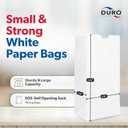 DURO 6# White Paper Lunch Bags, 500 Count, 6 x 3.62 x 11.06 In | Paper Lunch Bags Bulk, Large Disposable Sacks for Sandwiches, Bagels, Deli, Bakery, Grocery, Takeout & Delivery