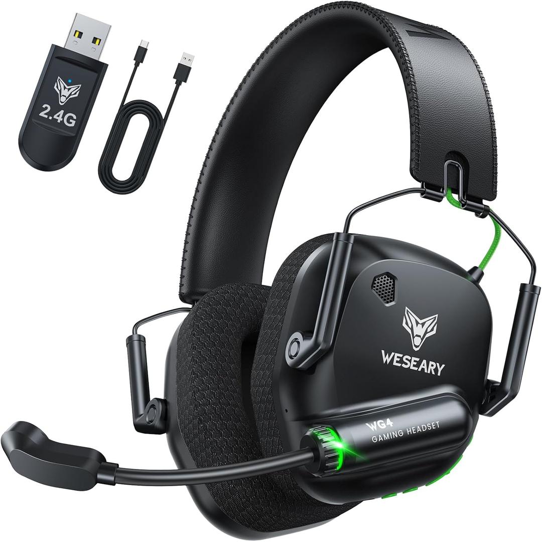 Wireless Gaming Headset for PC, PS5, PS4, Switch & Mac, Dual-Mode 2.4GHz & Bluetooth Gaming Headphones with Microphone, Ultra-Low Latency, 3D Stereo Sound, Up to 45H Battery (Graphite Black)