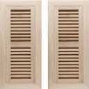 Oak Floor Register for 4x12 Inch Duct Holes - Flush Mount Floor Vent with Metal Damper - White Wooden Vent Covers for Home Floor - 0.8 Inch Thickness - Unfinished - 2PCS