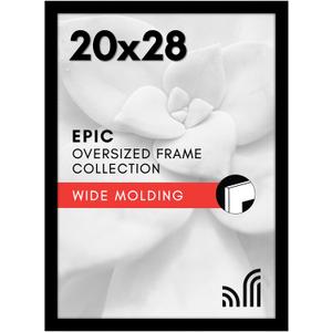Americanflat 20x28 Picture Frame with Polished Plexiglass - Black Picture Frame - Wide Photo Frames Made of Engineered Wood for Vertical or Horizontal Wall Display - Epic Collection - Black