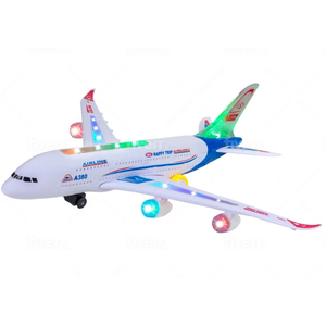 Kidsthrill Airplane Toy with Bump & Go, Flashing Lights & Sounds - For Boys & Girls Age 3-12