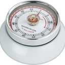 Zassenhaus Magnetic Retro Kitchen Timer, Classic Mechanical Cooking Timer (White)