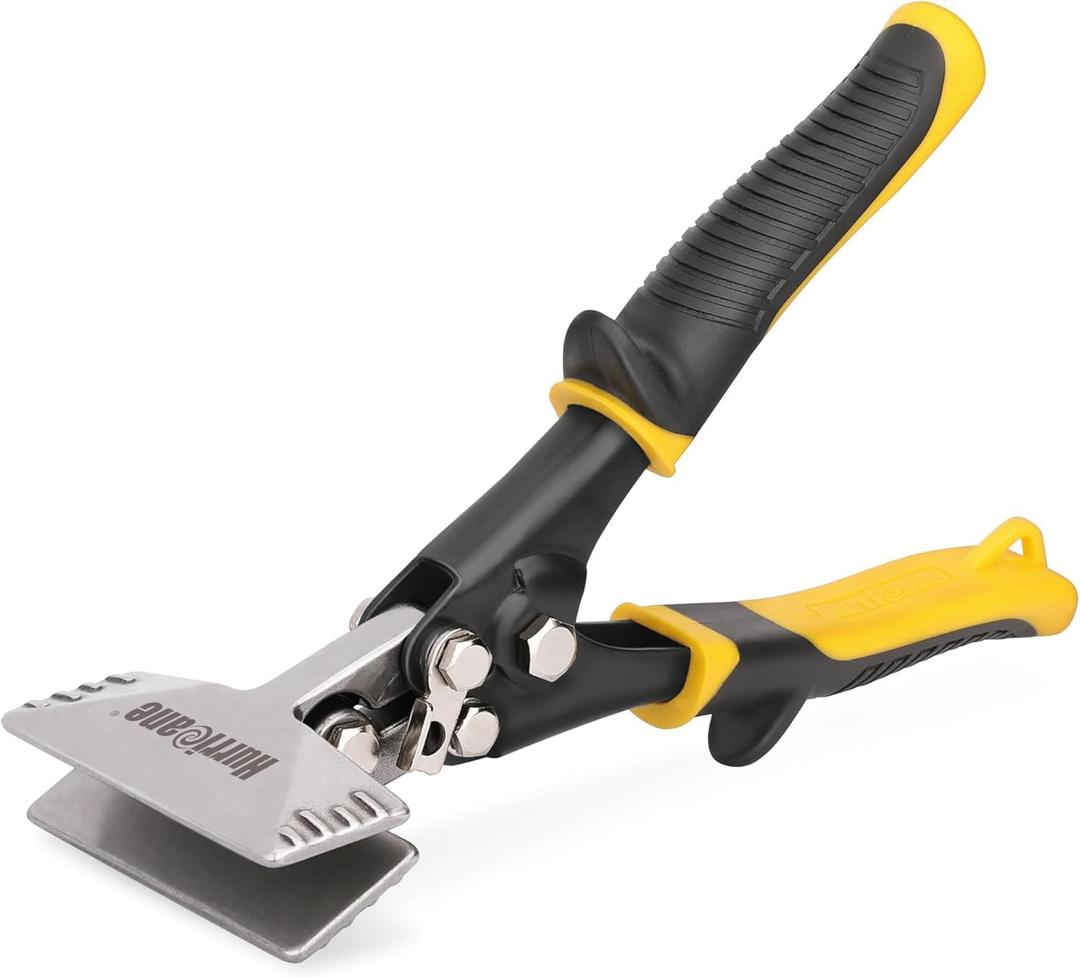 HURRICANE 3inch Sheet Metal Hand Seamer, Heavy Duty Bender for Metal Flattening, Precision Duckbill Pliers and Sheet Metal Tongs, Ideal for HVAC Projects, Ergonomic Straight Flat Smooth Jaw (3 Inch TyreGrip Ergonomic Handle)