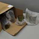 Qinyoung 24 Plastic Vintage Drinking Glasses 8.5oz Stemless Retro Embossed Wine Glasses Shatterproof Reusable Cups for Baby Shower Wedding Reception Grand Event Party (Dark Green)