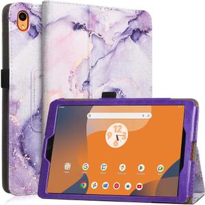 Caweet Case for Onn. 8 Inch Tablet Gen 4 (2024 Model: 100135923) - Premium Leather Folio Protective Stand Cover with Magnetic Closure, Lilac Marble