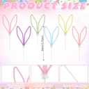 Halloscume 6 Pcs Easter Bunny Ear Picks Easter Tree Topper Cute Colorful Woven Rabbit Ears Ornaments for Vase Filler Home Decor Gifts