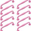 Semetall 10Pcs Furniture Drawer Knobs Kitchen Cabinet Handle with Mounting Screws,Pulls for Cupboard Room Door Cabinets and Organizer Box(Pink, Cylindrical)