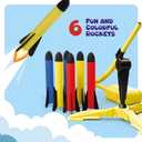 Rocket Launcher for Kids - Outdoor Toys for Kids Ages 4-8 Years - 3 4 5 6 7 Year Old Boy Birthday Gift - Rockets Kids Toys for Boys & Girls - 3 Year Old Gifts - Outside Fun Toddler Toys 3-5