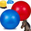 Sotiff 2 Pcs 40 Inch Horse Ball for Play Large Horse Big Equine Herding Anti Burst Dog Ball Soccer Giant, Pump Included(40 Inch, Blue and Red)
