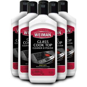 Weiman Glass Cook Top Cleaner and Polish - 10 Ounce [6 Pack] Heavy Duty No Scratch Glass Ceramic Safe Non-Abrasive Stovetop Cooktop Cleaner