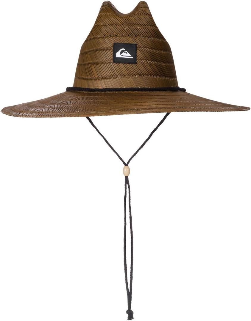 Quiksilver mens Pierside Straw Lifeguard Beach Straw Sun Hat, Dark Brown, Small-Medium US