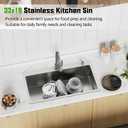 33x19 Inch Drop In Kitchen Sink-Stainless Steel Topmount Modern Single Bowl Kitchen Sink Come With Silicon Mat, Drain Strainer Set Offer Large Basin And Compatibility With Various Kitchen&Bar Style