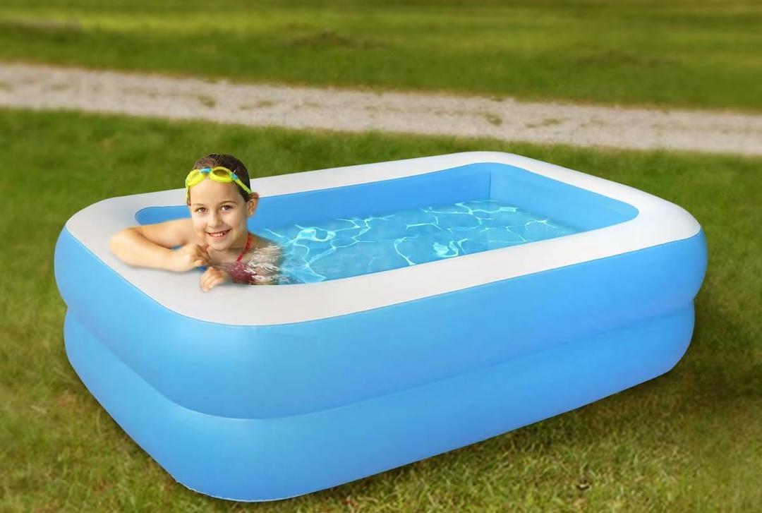 Inflatable Pool for Kids, Baby Pools 47"" X 35"" X 13"" Thickened Family Swimming Pool for Toddlers, Outdoor, Garden, Backyard, Summer Water Party, Blue