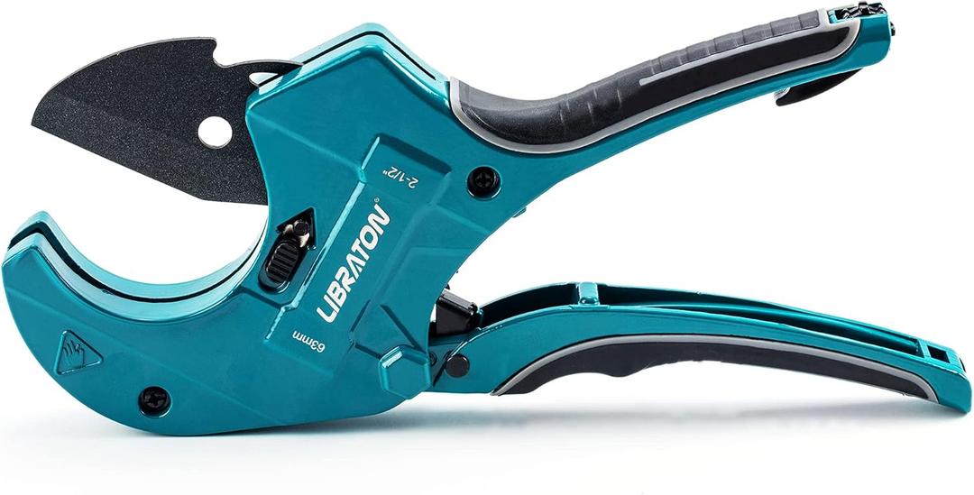 Libraton PVC Pipe Cutter 2-1/2", Large PVC Cutter, Improved Blade for Heavy-duty, Plastic Pipe Cutter for Cutting PVC Pipe, PEX Pipe, Plastic Pipes (Improved Version)