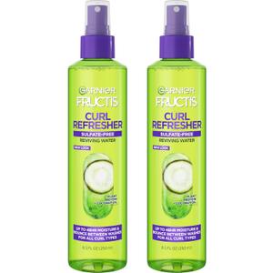 Garnier Fructis Curl Refresher Reviving Water Spray, Sulfate Free, 8.5 Fl Oz, 2 Count 