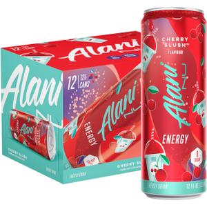 Alani Nu CHERRY SLUSH Ice Sugar Free, Low Calorie Energy Drinks | 200mg Caffeine | Antioxidants | Biotin, B Vitamins | Zero Sugar | 15 Calories or Less | 12 Oz Cans | 12 Count, EXP 01/01/28