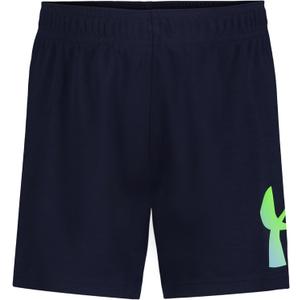 Under Armour Boys' Performance Tech Shorts, Elastic Waistband, Lightweight & Fast-Drying (5T, Black Boost Printed)