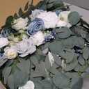 Artificial Arch Flowers Kit(Pack of 4),2Pcs Artificial Flower Arch Decor, 2Pcs Drapes, Ceremony and Reception Background Rose Decoration, Grayish Blue Floral Outdoor Party Decor