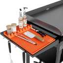 Silicone Griddle Tools Mat for Blackstone - 16 Inch Food Grade Silicone Spatula Mat with Drip Pad, Thickened Side Shelf BBQ Grilling Gadgets Accessory for Outdoor Kitchen Counter Must Have