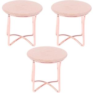 LUOZZY 3 Pcs Miniature Dollhouse Coffee Table for Doll House Round Tea Table Decorations