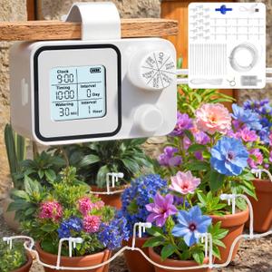 Automatic Plant Waterer Indoor Self Watering System, Plant Watering Devices, Automatic Watering System for 15 Potted Plants with Programmable Water Timer, Plant Watering System for Vacation