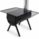 Camp Chef Alpine CS14 Heavy Duty Cylinder Tent Cabin Stove with damper and side shelves (Black)