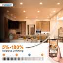 VOLISUN 48 Pack 4 inch Recessed Lighting, 5CCT Ultra-Thin LED Recessed Light with Junction Box, 2700K-5000K Selectable, 810Lumen Dimmable Canless Wafer Downlight, LED Ceiling Light ETL Certificated