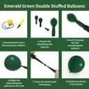 Emerald Green Double Stuffed balloons Different Size 115Pcs 5/10/12/18 Inch Dark Green Balloons Balloon Garland Arch kit for Birthday Baby Shower Jungle Safari Christmas Party
