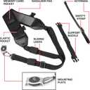 USA Gear Camera Sling Shoulder Strap with Adjustable Neoprene, Safety Tether, Accessory Pocket, Quick Release Buckle - Compatible with Canon, Nikon, Sony and More DSLR and Mirrorless Cameras (Black)