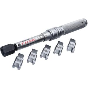 TUSK Spoke Torque Wrench Kit  Adjustable 30150inlb Torque Wrench + 5 DropForged Heads (6.16.9mm) in Case  Calibrated 2% for Motorcycle & Bicycle Spoke Tension