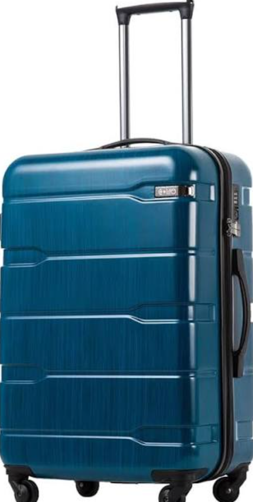 Coolife Luggage Expandable(only 24") Suitcase PC+ABS Spinner Built-In TSA lock 24in Carry on