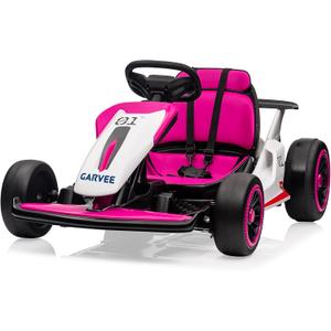 Garvee 24V Electric Go Kart for Kids 6-12 Years Old, Drift Kart with 2 * 200W Dual Motors, 8.1 MPH High Speed Toy Race Car, Adjustable Seat & LED Lights, Battery Powered Outdoor Ride On Toys for Kids